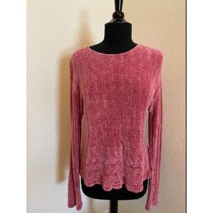 Vintage CLIO Sweater Distressed Mauve pink Sz M